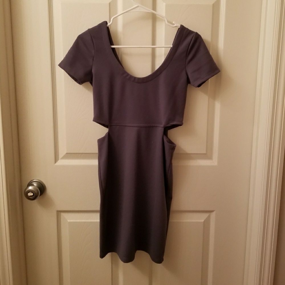 Cut-out Gray Dress